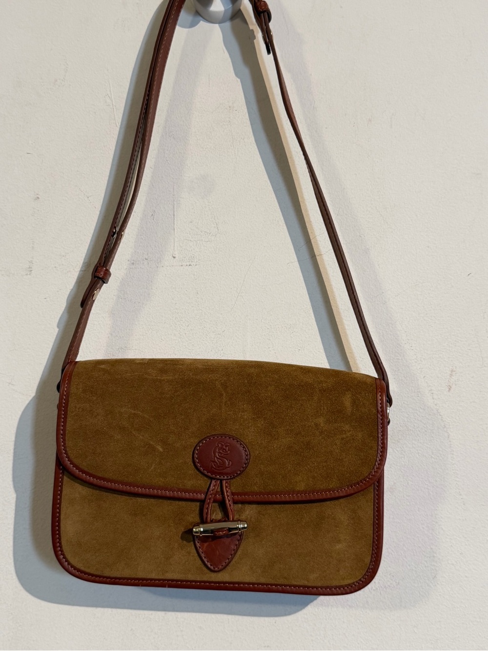 Sezane Suede leather Crossbody Shoulder Bag in Brown - Classic Women's Bag